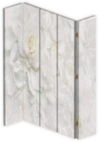 Gario Paraván Biele kvety Rozmery: 180 x 170 cm, Prevedenie: Otočný paraván 360°