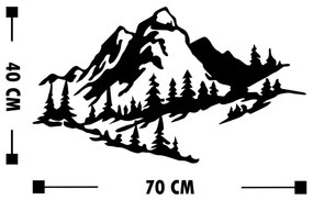 Nástenná dekorácia 40x70 cm hory kov