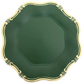 Zelený matný klubový tanier Klasik 34cm
