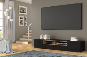 TV stolík/skrinka Akita 198 (čierna + dub artisan). Akcia -20%. Vlastná spoľahlivá doprava až k Vám domov. 1124863