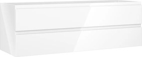 Mexen Orio, kúpeľňová skrinka pod umývadlo 140 cm, 2 zásuvky, biela lesklá, 91A10-14047-2-BFF00