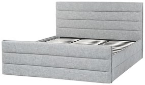 Čalúnená posteľ 180 x 200 cm svetlosivá VALBONNE Beliani