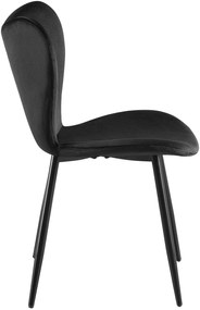 Jedálenská stolička Maika zamat - čierna