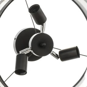 Luster na tyči HELEN 3xE27/15W/230V čierna/šedá/zlatá