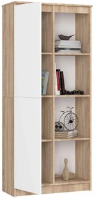 Regál Rexa 80 cm 1 skrinka a 4 police dub sonoma/biela