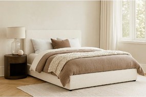 Noela Čalúnená posteľ s úložným priestorom biela TEDDY 180