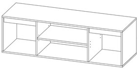 TV stolík Norman TV-E-2D - sivý grafit / dub wotan