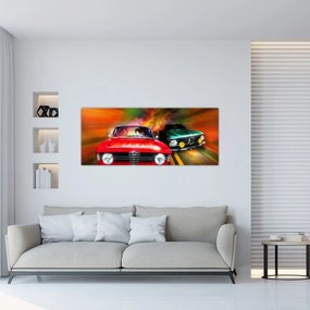 Obraz - Retro závodné autá (120x50 cm)