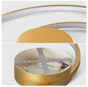 Brilagi- stmievateľné LED stropné svietidlo TWISTER LED/48W/230V pr. 50 cm zlaté + diaľkový ovládač