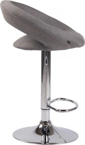 Barová stolička Olinda - látka, chróm rám - sivá