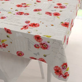 Biante Dekoračný obdĺžnikový obrus Porto PRT-022 Vlčie maky a margaréty na režnom 130x180 cm