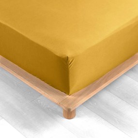 Žltá napínacia plachta z bavlneného perkálu 180x200 cm Percaline – douceur d'intérieur