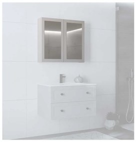 Závesná zrkadlová skrinka Bondi 80 cm, krémová