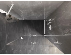 Mexen Lunar-F, 1-krídlový sprchový kút so skladacími dverami, pravý, 100 x 70 cm, 8mm číre sklo, biely profil, 836-100-070-20-00-P