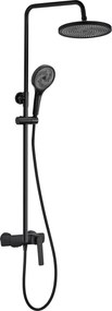 Rea Rebel, sprchový-vaňový set s dažďovou a ručnou sprchovou hlavicou, čierna matná, REA-P2416