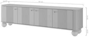 TV stolík Vespera 4D 187 cm - kašmírová / zlatá / kašmírové nohy