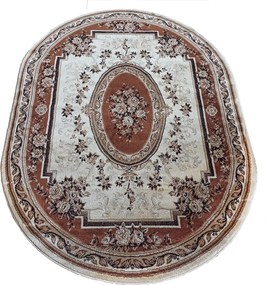 DY Hnedý oválny koberec s orientálnym vzorom Exclusiv 04 N Rozmer: 200x290 cm