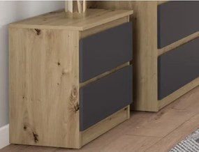 Skrinka/nočný stolík Carlos 402S, dub artisan/grafit%