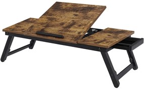 Stolík na notebook s nastaviteľným sklonom, rustikálny hnedý