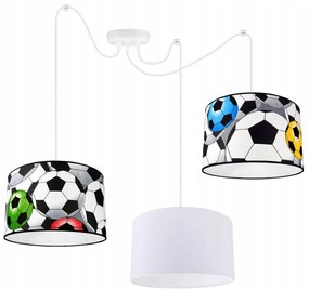 Detské závesné svietidlo Soccer Spider, 3x textilné tienidlo so vzorom (mix 6 farieb), (výber z 2 farieb konštrukcie)