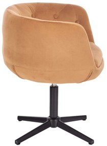LuxuryForm DESIGN Kreslo MONTANA VELUR na čiernom kríži - hnedé