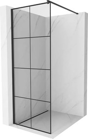 Mexen Kioto sprchová zástena 70x200 cm 8 mm, čierny profil, sklo čierny vzor 1, 800-070-101-60-77