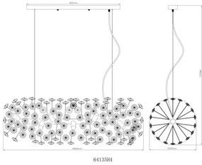 Globo 64135H4 - LED luster na lanku KATRINA 12xG9/3,5W/230V zlatý