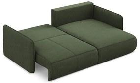 Zelená rozkladacia/s úložným priestorom rohová pohovka (pravý roh) Nanea – Makamii