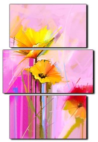 Obraz na plátne - Abstraktná maľba, jarné kvety reprodukcia - obdĺžnik 7269C (105x70 cm)