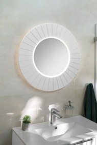 Sapho Sapho, LUMIRO STRIP guľaté zrkadlo s LED osvetlením v ráme, priemer 75cm, biela mat, LR750-3131S