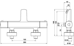 Novaservis - Termostatická vaňová batéria METALIA lesklý chróm