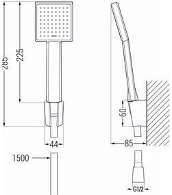 Mexen príslušenstvo - 1-bodový ručný sprchový set R-45, zlatá, 785455052-50