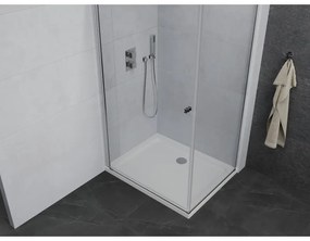 Mexen Pretoria sprchovací kút 100 x 90 cm, priehľadný, chróm + plochá sprchová vanička-852-100-090-01-00-4010