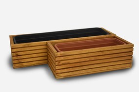 Drevený truhlík s plastovou vložkou - svetlohnedá Rozměry (cm): 44 x 20, v. 14