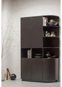 Čierna modulárna knižnica z borovicového dreva 78x210 cm Finca – WOOOD
