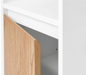 Vysoká skriňa do kúpeľne s otvoreným priečinkom a 2 dvierkami