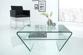 Dizajnový sklenený konferenčný stolík Fantome Trapez 70cm