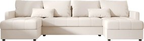 AKCIA Rozkladacia sedacia súprava do U VENORIA 285x146 cm, krémová + 2 vankúšiky ZDARMA II. akosť