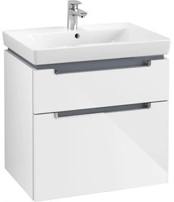 VILLEROY &amp; BOCH Subway 2.0 závesná skrinka pod umývadlo, 2 zásuvky, 637 x 454 x 590 mm, Glossy White, A91010DH