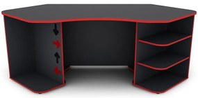 Písací stôl Matrix 1 grafit/červená
