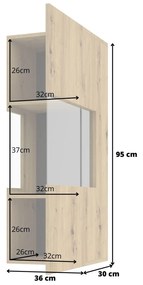 Vitrína na stenu Avernic Typ 07 (čierna + dub artisan). Vlastná spoľahlivá doprava až k Vám domov. 1042055