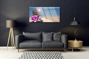 Skleneny obraz Kamene kvet umenie 125x50 cm