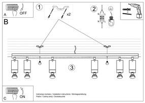 Stropné svietidlo MERIDA 6L biele