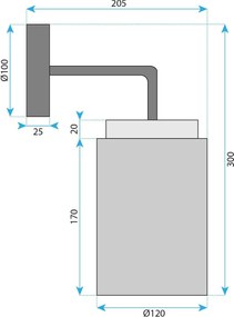 Toolight Toolight, nástenné svietidlo 1xE27, APP1814-1W, čierna-dymové sklo, OSW-00664