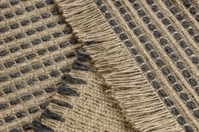 Koberec JUTE 3652 so strapcami čierny / béžový