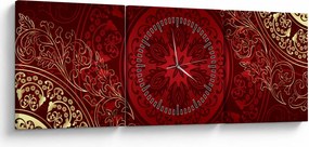 Obraz - Zlaté mandaly (s hodinami) (90x30 cm)