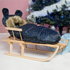 Spací vak s kožušinou na sánky SPRINGOS SB0043 - modrý