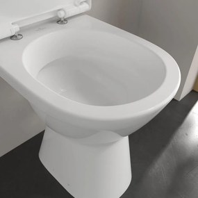 VILLEROY &amp; BOCH ViCare samostatne stojace WC (zvýšené) s plochým splachovaním bez vnútorného okraja, 355 x 480 mm, biela alpská, s povrchom CeramicPlus, 4684R0R1
