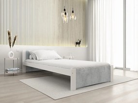 Posteľ IKAROS 90 x 200 cm, betón/biela Rošt: S latkovým roštom, Matrac: Matrac COCO MAXI 20 cm