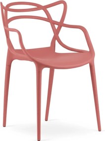 Červená plastová stolička KATO